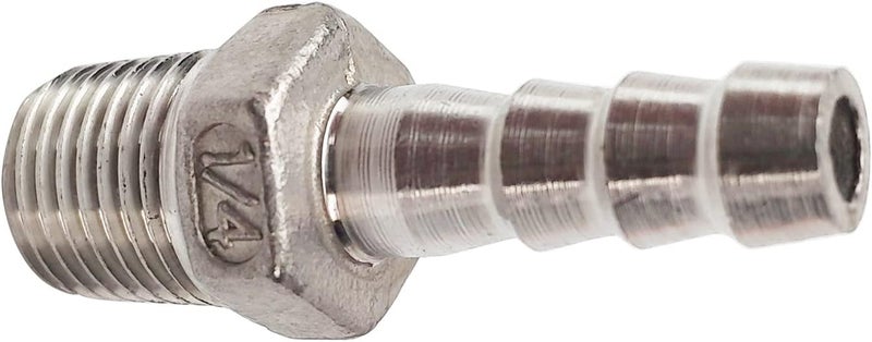 JENSWILL 3/8"(10mm) Hose Barb to 1/4" NPT Male Threaded- Stainless Steel Hose Fitting Connector Adapter Pipe Fitting Pack of 2 - Image 3